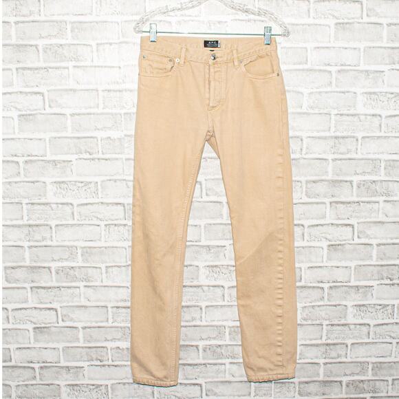 A.P.C. PETIT STANDARD Jean Droit Etroit Denim Beige Button Fly size 27 - Picture 1 of 10